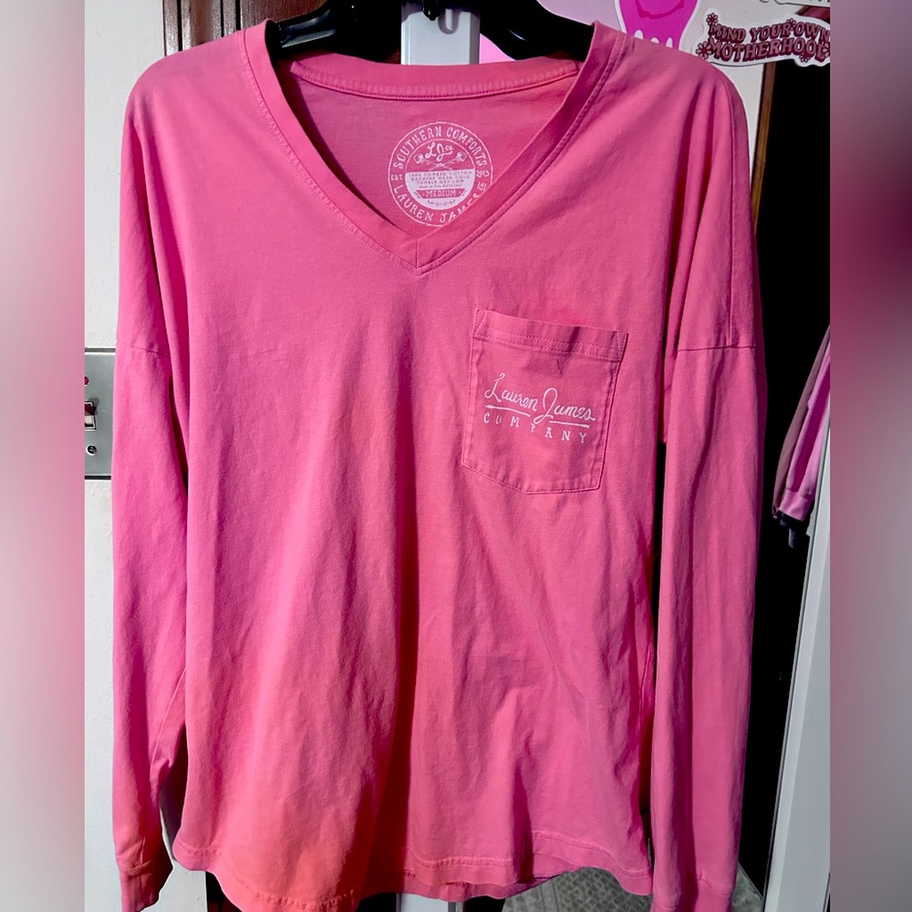Women’s Lauren James pink long sleeve shirt size medium